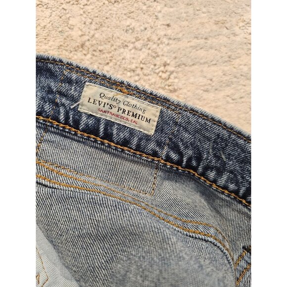 Levis 511 Mens Slim Fit Jeans Size 31x32 Blue Acid Washed Denim Y2K - Picture 9 of 9